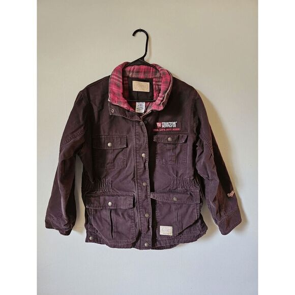 Schmidt Workwear Womens Barn Chore Coat tractor supply Small Brown Flannel - Picture 1 of 5